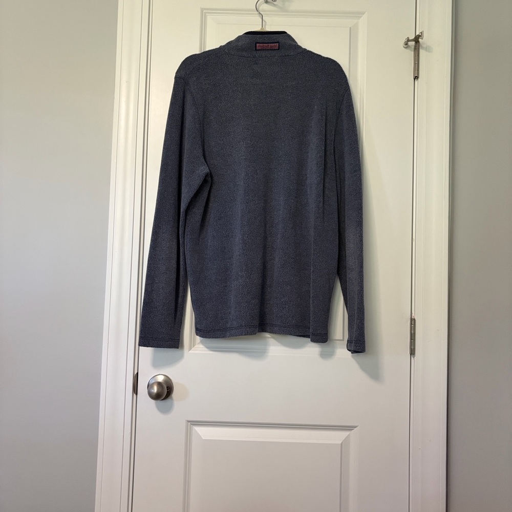 Vineyard Vines Men's Navy Sherpa-lined Quarter-Zip - Picture 4 of 6